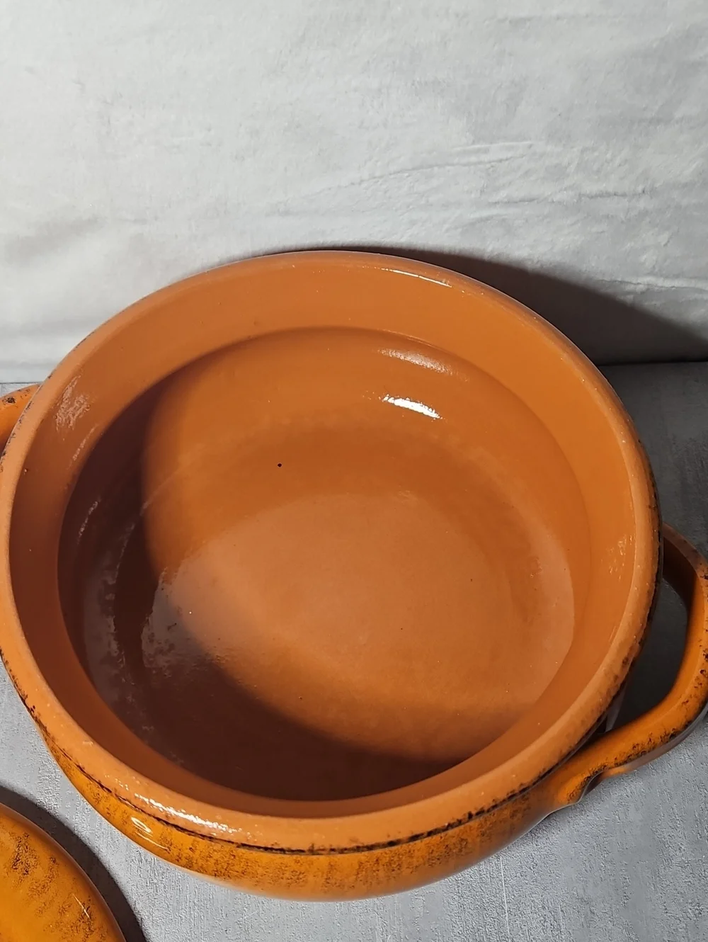 De Silva Pottery Terracotta Casserole Dish, Italian Orange Bean Pot Rustic Large